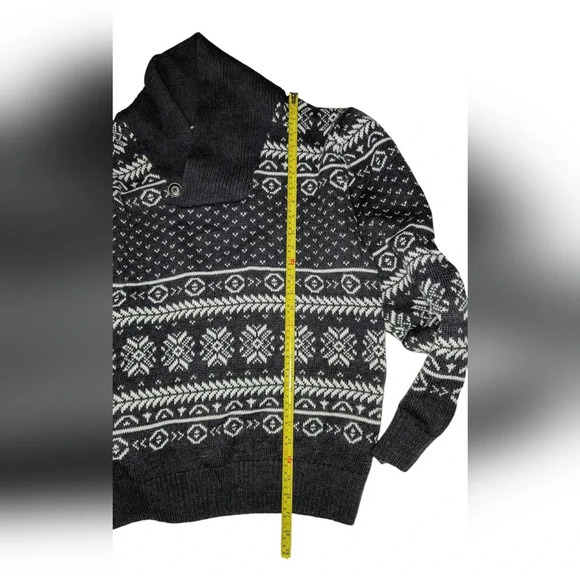 Bill Blass Men's Shawl Neck Wool Blend Grandpa Knit Heavyweight Sweater L - Picture 5 of 8